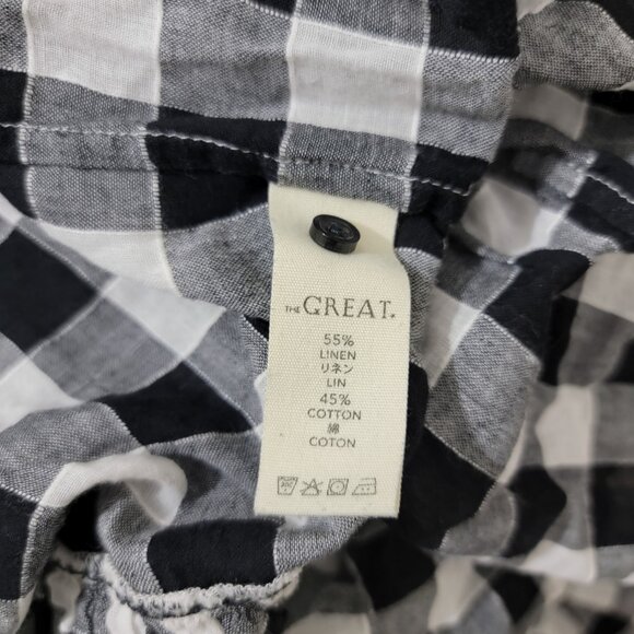 THE GREAT. The Dainty Dress in Black White Gingham 3 Large - Picture 9 of 10